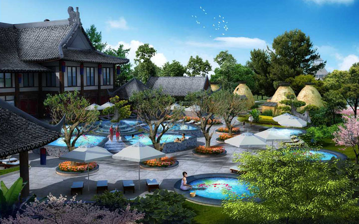 海森度假温泉设计建造公司设计的恒大恩平泉都韩国馆温泉规划图