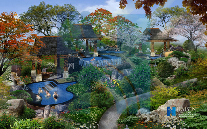 重庆万州中华易温泉项目规划禅茶泉效果图
